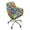 Hippie Daisy, variant on Xoenoiee Tiger Skin Pattern Velvet Curved Back Dining Room Chair Covers with Arms Stretch Swivel Bar Stool Chair Slipcover, Removable Vanity Kitchen Office Desk Armchair Protector Covers