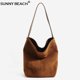 thumbnail image 2 of Bolso de mano de gran capacidad 2024, nuevo bolso de mujer de cuero mate de alta calidad, bolso tipo cubo para el agua, bolso de mano, bolso de hombro versátil para viajeros, 2 of 5