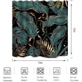 thumbnail image 6 of Green Gold Tropical Palm Leaves Shower Curtain Abstract Banana Leaf Modern Botanical Plant Nature Aesthetic Emerald Green Bathroom Decor Waterproof Fabric 72Lx72W Inch with Hooks, 6 of 6
