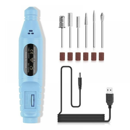 

Summark Electric Nail Drill Kit Usb Nail Pen Sharpener With 6 Replaceable Drill Bits And Sanding Belt Used For Exfoliating Polishing Nail Removal And Acrylic Nail Tools