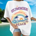 thumbnail image 3 of Oversized Tshirts for Women Short Sleeve Crewneck Tee Summer Casual Womens Graphic T Shirts Beach Tops, 3 of 5