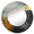 thumbnail image 2 of Designart "Minimalism Chrome Gold And Grey Potteries" Abstract Spirals Rund Mirror For Wall Decor - Large Gold Round Printed Mirror -Modern Round Living Room Mirror - 23" x 23", 2 of 6