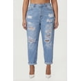 thumbnail image 3 of Women's Plus Size WAX Rolled Cuff Distressed Mom Jeans, 3 of 4
