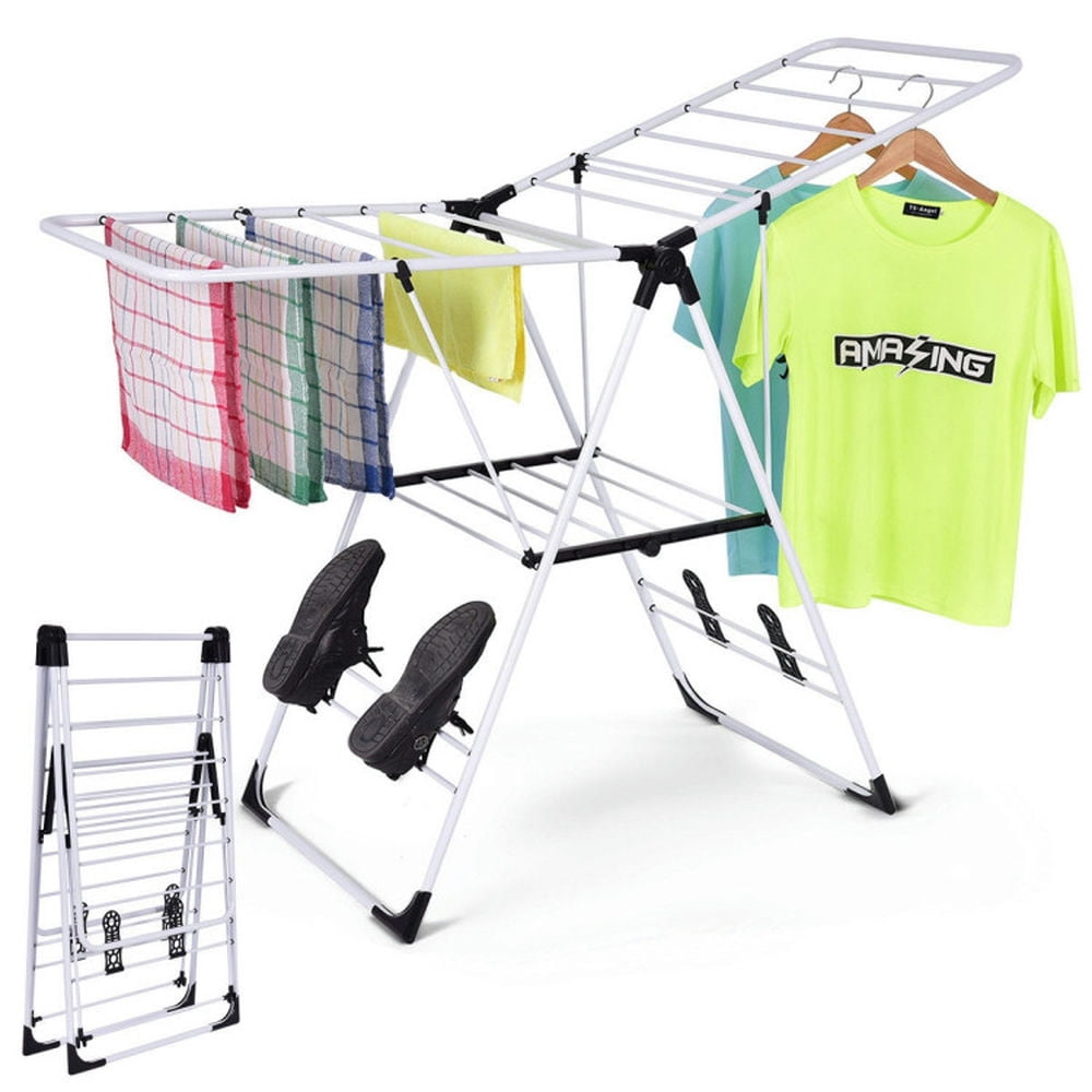 Finihen Drying Rack, Clothes Drying Rack, Portable Laundry Clothes Storage Drying Rack, for Indoor, Outdoor, White Finihen Drying Rack, Clothes Drying Rack, Portable Laundry Clothes Storage Drying Rack, for Indoor, Outdoor, White