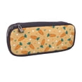 thumbnail image 2 of Picia Love Carrot Pattern Large Capacity PU Leather Pencil Case Organizer Pen Marker Holder Double Zipper Storage Bag Big Pencil Pouch for College Office, 2 of 6