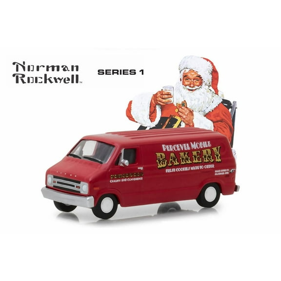 1977 Dodge B-100 Van, Percevel Mobil Bakery - Greenlight 37150E/48 - 1/64 Scale Diecast Model Toy Car