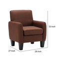thumbnail image 5 of Benjara Jiya 28 Inch Modern Accent Armchair, Foam Seat and Back, Brown Linen, 5 of 5