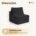 thumbnail image 5 of BIGSYY Siège Simple Confortable, Assise Confortable, Aucun Assemblage Requis, Noir, 5 of 5
