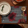 thumbnail image 4 of Pioneer Flower Floral Print Pattern Summer Placemats Table Placemats Set Of 6-Linen Kitchen Washable Placemats Table Mats 12x18 Inch Non-Slip Heat Resistant, 4 of 5