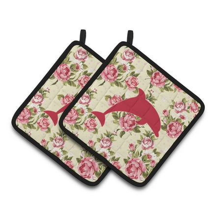 

Dolphin Shabby Chic Yellow Roses Pair of Pot Holders