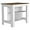 White / Walnut, variant on Tuhome Cala Kitchen Island with 3 Open Shelves & Stool Storage, Kitchen Storage White - Walnut