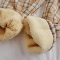 thumbnail image 4 of Pantalones a cuadros de cachemir con forro polar para otoño e invierno, pantalones anchos para mujer, pantalones casuales de estudiante de estilo coreano rectos y cálidos de cintura alta, 4 of 5