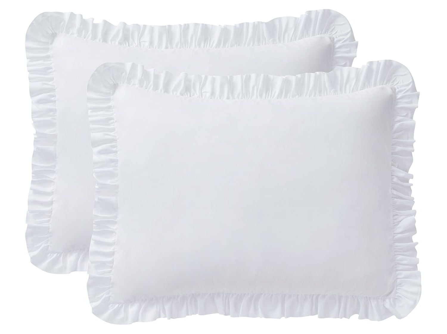 Simply Shabby Chic White Ruffle 4-Piece Soft Washed Microfiber Comforter Set, King