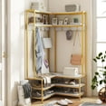 thumbnail image 4 of Costway Corner Garment Rack L-shaped Clothes Rack with Open Shelves & Adjustable Foot Pads White, 4 of 10
