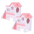 thumbnail image 3 of Miangastore 2pcs Guinea Pig Hideout House with Ramp Small Animal Habitat Villa Guinea Pig Hamster Villa, 3 of 8
