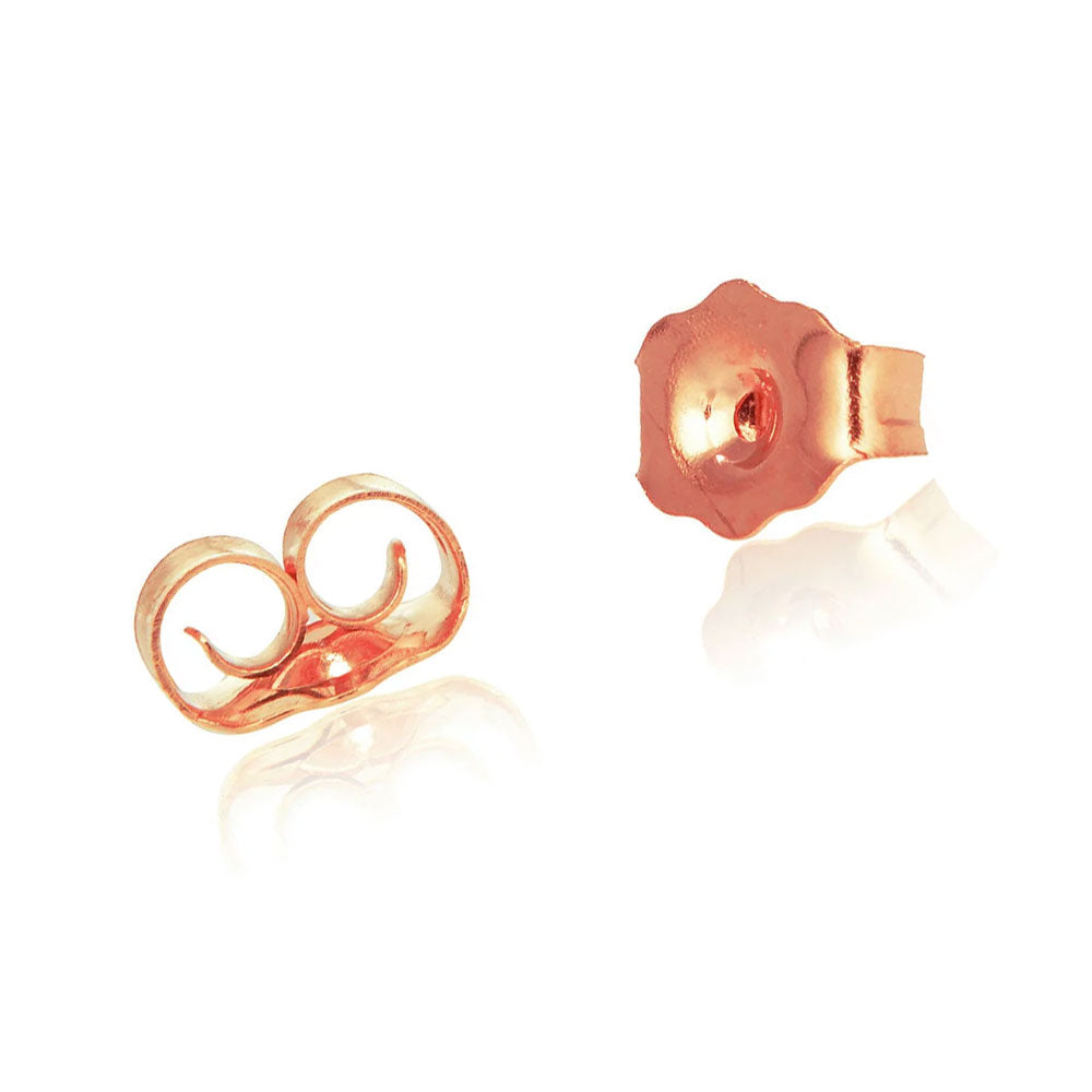 Jewelstop 14K Real Rose Gold Post Nut Earrings Back