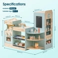 thumbnail image 6 of Robud Kids Grocery Store Playset Wooden Pretend Play Supermarket with Cash Register & Vending Coffee & Food Prep Machine Toy for Toddler 3+,Blue, 6 of 10