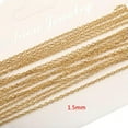 thumbnail image 3 of GKNET 2 Meters Stainless Steel Gold Link Chain Necklace Bulk Cable 1.5mm 2mm 3mm Width-1.5mm width 3M length, 3 of 6