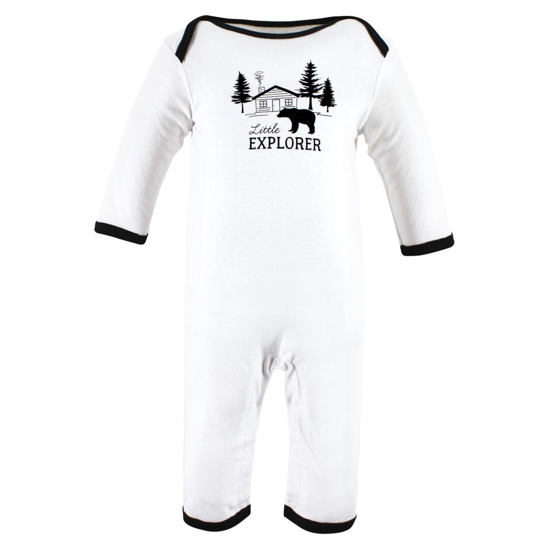 Hudson Baby Unisex Baby Cotton Coveralls, Baby Bear Gray Black, 6-9 Months