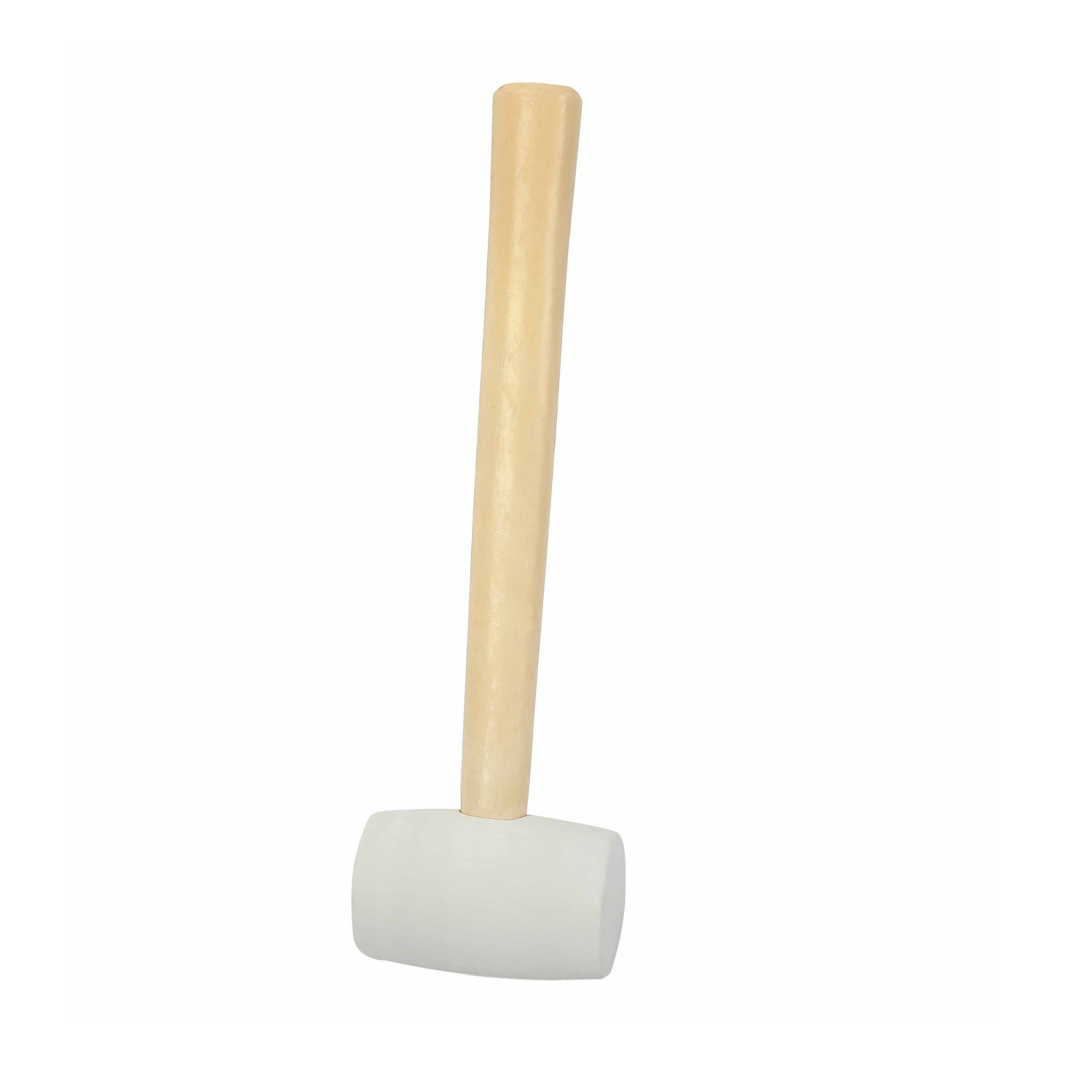 Mazo de goma blanco Hyper Tough de 16 onzas con mango de madera 8
