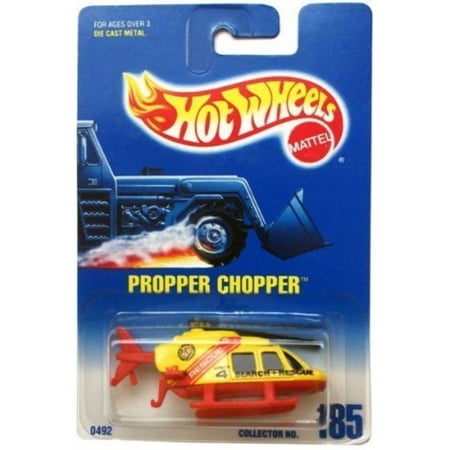 PROPPER CHOPPER Yellow/Red Search and Rescue Helicopter * 1991 Hot Wheels 185 (Best Search And Rescue Helicopter)