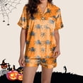 thumbnail image 5 of Halloween Pajamas Halloween Casual Soft Button Short Sleeve Pajamas for Women Set, 5 of 7