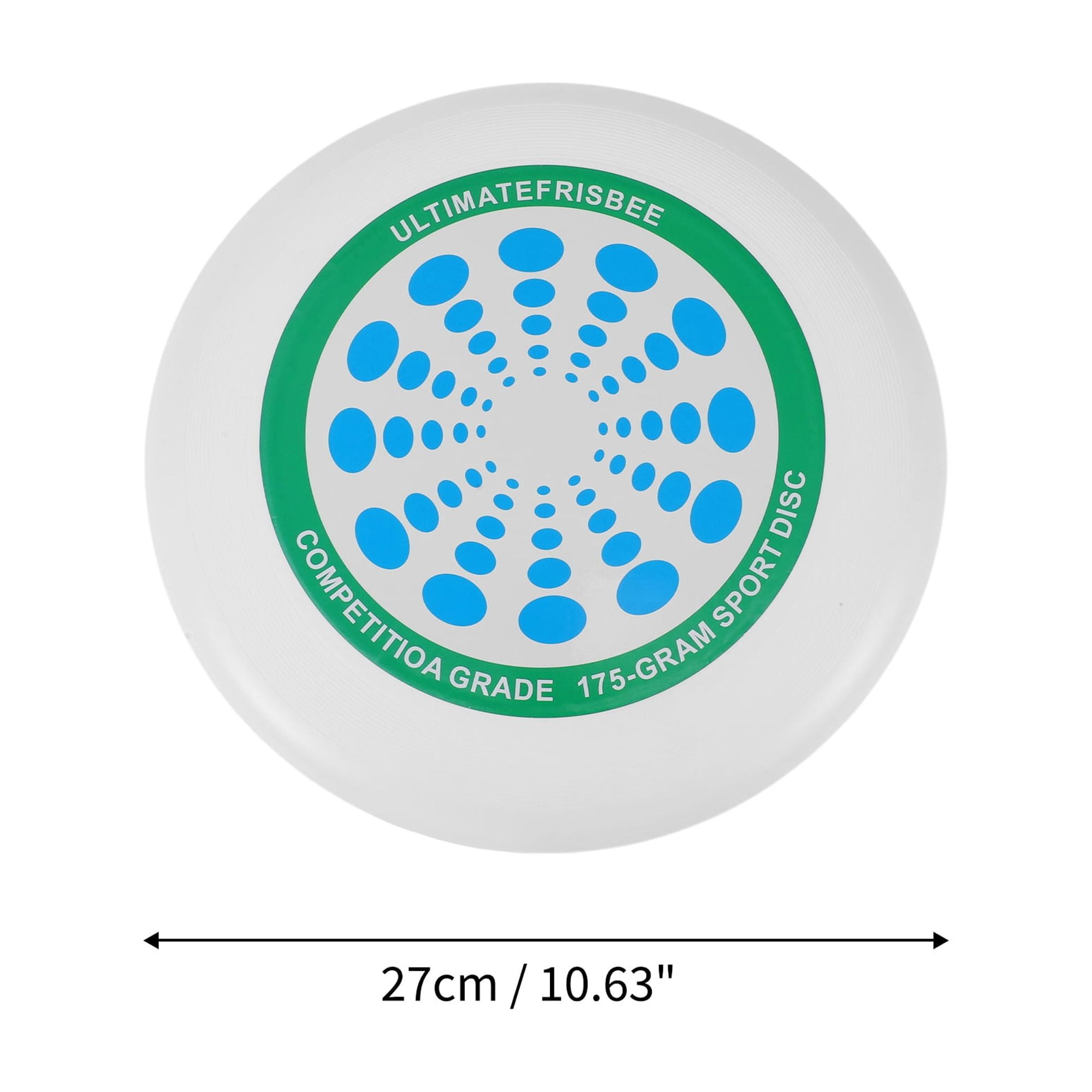 Unique Bargains Durable Round Flying Disc 10.63 Inch Diameter ["White, Blue, Green"]