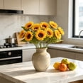 thumbnail image 4 of MMJ Artificial Flowers Sunflower Silk Bouquet Faux Yellow Bloom Stem for Living Room Office Floor Vase Farmhouse Decor, 4 of 6