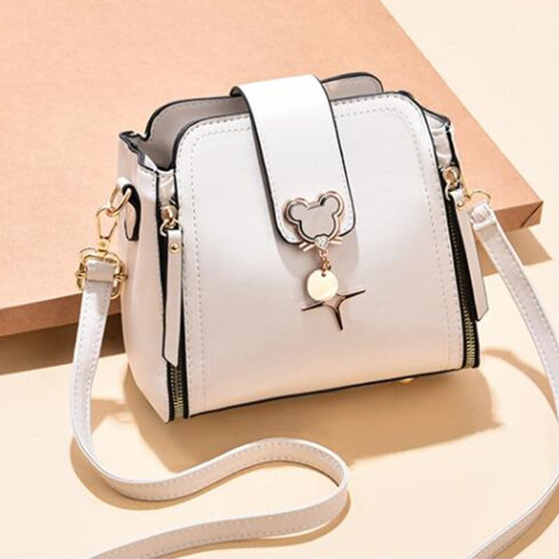 New Mini Luxury Women's Bucket Bag Quality Leather Shopper Shoulder  Crossbody Bags Thick Chain Designer Tote Handbags and Purses