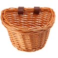 thumbnail image 1 of Wicker Bike Basket Children Bicycle Front Handlebar Mount Basket Hand-Woven Rattan Storage Basket ,S, 1 of 5