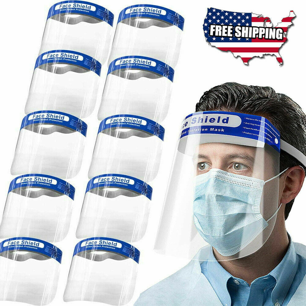 2 Safety Full Face Shield Reusable Washable Protection Cover/Mask Anti-Splash