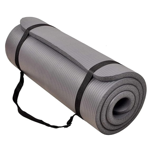 Yoga Mat 71x24 Inch Extra Thick - 1 Inch High-Density Foam Exercise Mat with Non-Slip Surface & Carrying Strap for Pilates, Home Workout - Multiple Colors