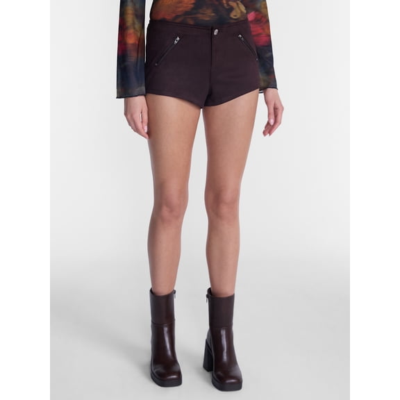 Madden NYC Women’s Faux Suede Micro Shorts, 2.75'' Inseam, Sizes 00-18