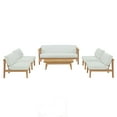 thumbnail image 2 of Modway Bayport 6 Piece Outdoor Patio Teak Set in Natural White, 2 of 7