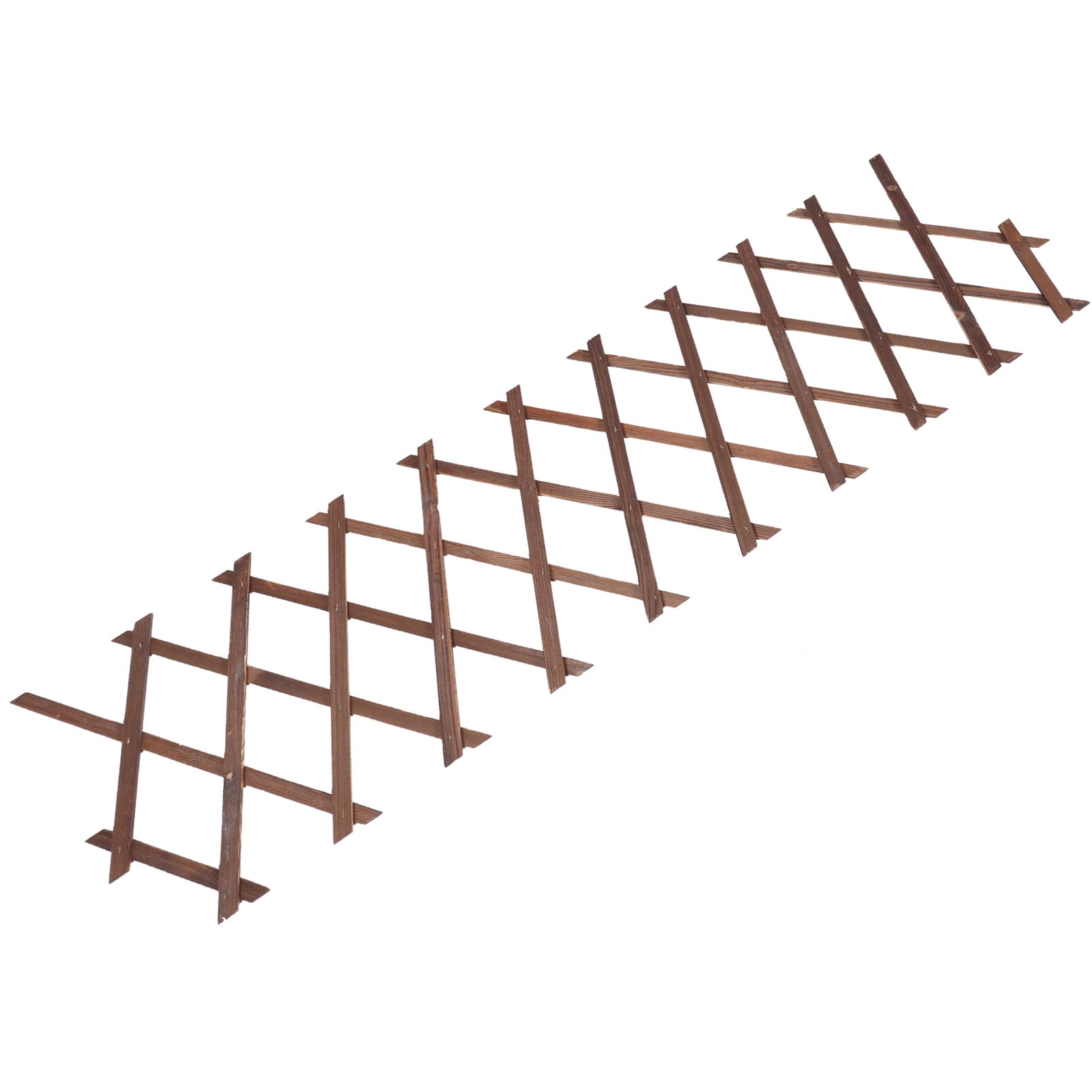 Hytrove Garden Edging Fences Wooden Brown For Yard Scene Layout 2Pcs 17.29X9.04X0.79in