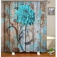 thumbnail image 3 of 4PCS Inspirational Quotes Shower Curtain Sets with Rugs, Waterproof Fabric Shower Curtain, Positive Motivational Word Eucalyptus Leaves Floral Butterfly Country Rustic Farmhouse Bathroom Decor, 3 of 7