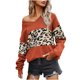 thumbnail image 2 of Puntoco-suéter de manga larga con cuello en V para mujer, blusa holgada con estampado de leopardo, suéter de punto, liquidación de Navidad Puntoco Puntoco-3140, 2 of 5