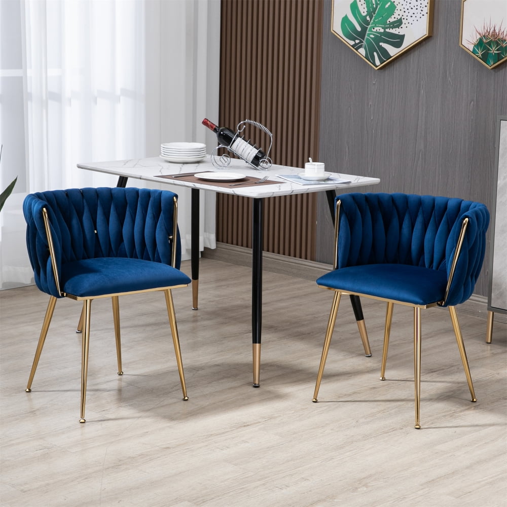Modern Dining Chairs Set of 2, Velvet Accent Chair with Upholstered ...
