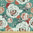 thumbnail image 2 of Ambesonne Floral Fabric by the Yard Upholstery, Colorful Flower Arrangements, 1 Yard, Dark Seafoam Multicolor, 2 of 5