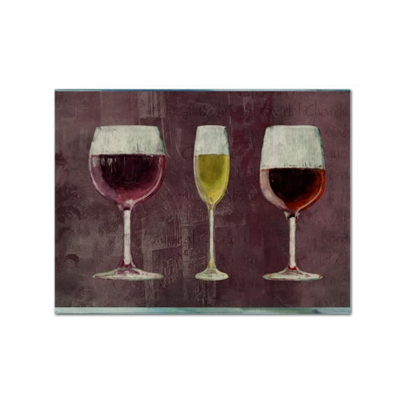 Carolines Treasures SB3073PLMT Three Glasses Of Wine Purple Fabric Placemat, Multicolor