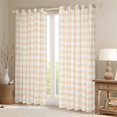 thumbnail image 2 of Homewish Orange Plaid Black Out Curtains, Geometric Buffalo Grid Curtains Pack of 2 (42x63 Each), Cute Checkered Bedroom Curtains, Luxury Room Decor, 2 of 6