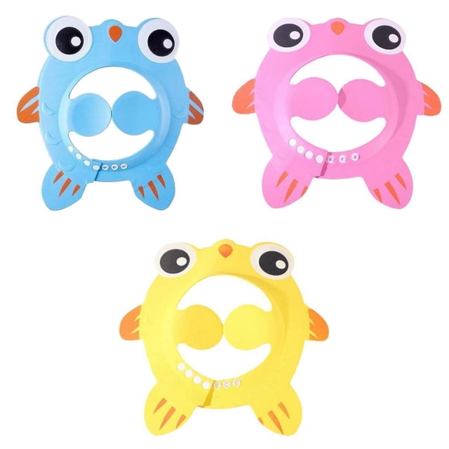 MERIGLARE 3x Baby Bathing Adjustable Hat Environment for Toddler Bathroom Reusable