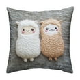 thumbnail image 2 of Lekihaqq 3D Alpaca Pillow Cover Plush Animal Print Cushion Case Soft Short Pile Faux Embroidery Style Home Decor Throw Pillowcase Cozy Bedroom Accent, 2 of 6
