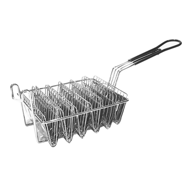 Freidora de concha profunda para tacos, papas fritas, soporte para tacos, canasta para freír, cocina resistente Medio