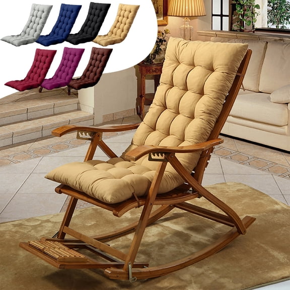 Djunllk Yellow Rocking Chair Cushions Premium Outdoor Chair Cushions for Metal Rocker Fast Recovery High Back with Non Slip Ties, 15.7" x 43.3"