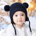 thumbnail image 4 of Toddler Boys Girls Kids Baby Hat Soft Warm Cable Knit Beanie Fall Winter Hats 6-12 Months 12-24 Months 2T 3T 4T 5T 6T 7T 8T 9T Children(Navy,2-3 Years), 4 of 8