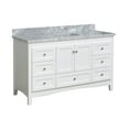 thumbnail image 3 of Abbey 60" Single Bathroom Vanity with White Cabinet and Carrara Marble Top, 3 of 7