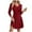 Red, variant on Womens Knit Sweater Dress A-Line Swing V Neck Trendy Fall Mini Dresses Solid Color Soft Pleated Basic Winter Outfits