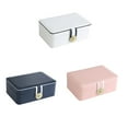 thumbnail image 2 of stanreset Jewelry Box Storage Earrings Organizer Double Layer Ring Case Pendants Fashionable Storing Packaging Container Pink, 2 of 6