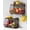 Black + Rustic Wood, variant on Hanging Wall Fruit Basket for Kitchen Counter 2 Pack, Stackable Wire Baskets for Organizing with Wood Lid, Potato and Onion Storage Bin with Banana Hook for Vegetable Produce, Black + Rustic